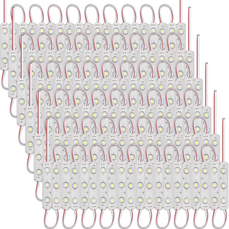Dcocdeely 120 Pcs LED Module Replacement Lights for Inflatables, White 6500K 5730 SMD 150LM Per LED Module Christmas Inflatables Light for Letter Sign with Tape Adhesive Backside (120) - Image 1